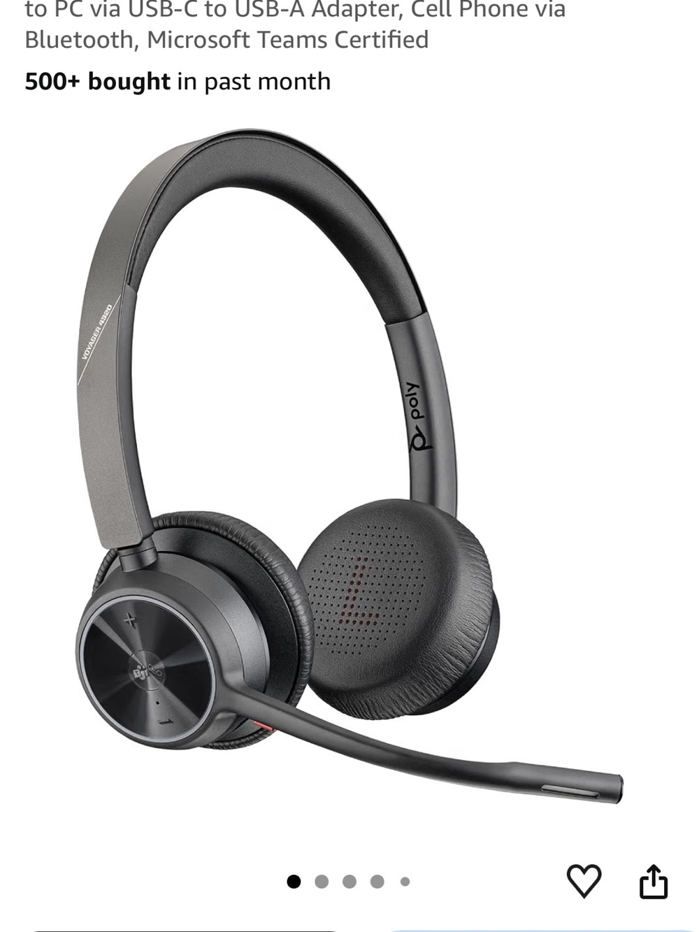 Poly Voyager 4320 UC Wireless Headset